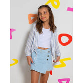 Falda Short Denim Botones